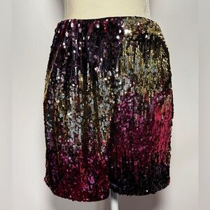 ASOS Sequin Mini Skirt in Black and Gold